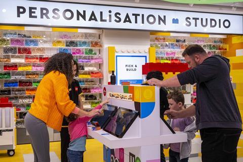 Personalisation station at Lego, Leicester Square
